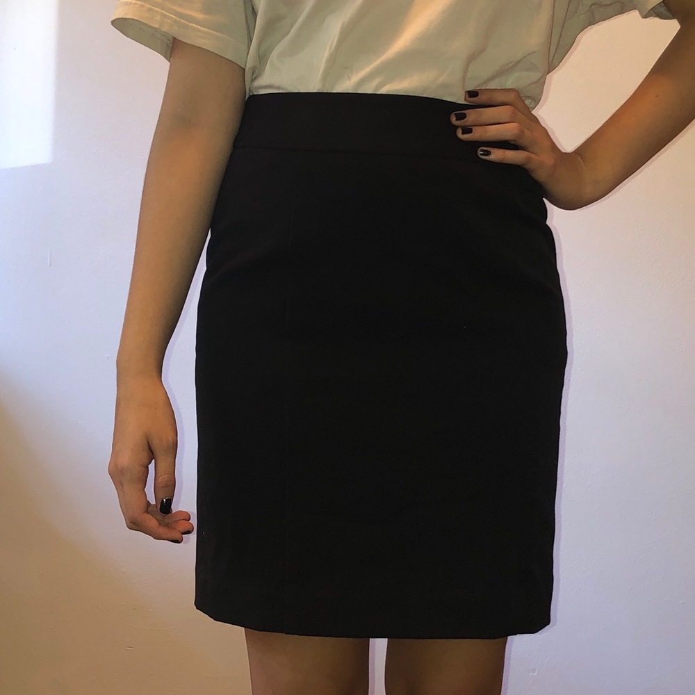 Black Ann Taylor Petite pencil skirt.